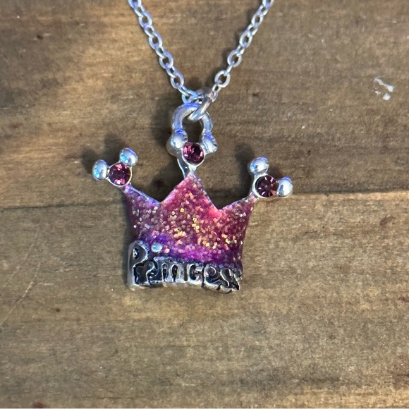 Disney sparkly princess crown pendant necklace - Picture 2 of 4